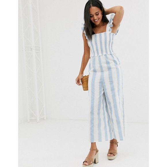 ASOS Pants - 2/$35⭐ NWT ASOS shirred frill sleeve jumpsuit